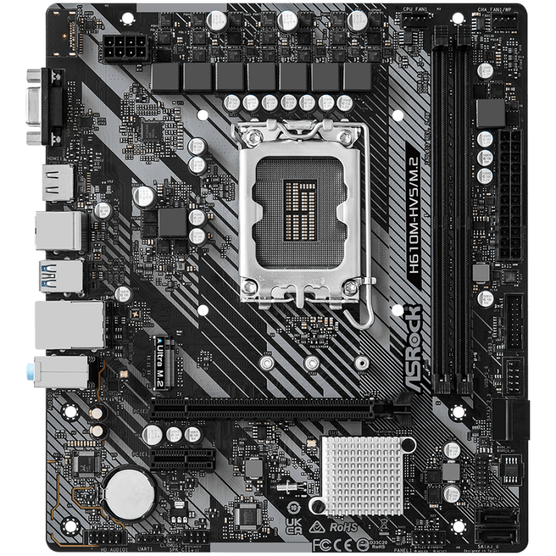 ASROCK MB Desktop H610M-HVS (S1700, 2x DDR4, 1x PCIe 4.0 x16, 1x PCIe 3.0 x1, 1x SSD Ultra M.2 PCIe, 4x SATA3 6.0Gb/s, 4x USB 3.2, 6x USB
