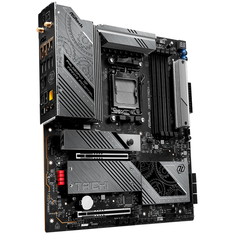 ASROCK MB Desktop X870E Taichi Lite, AM5, 4x DDR5, 2x PCIe 5.0 x16, 1x Blazing M.2(PCIe Gen5x4), 3x Hyper M.2 (PCIe Gen4x4), 6x SATA3, RAID