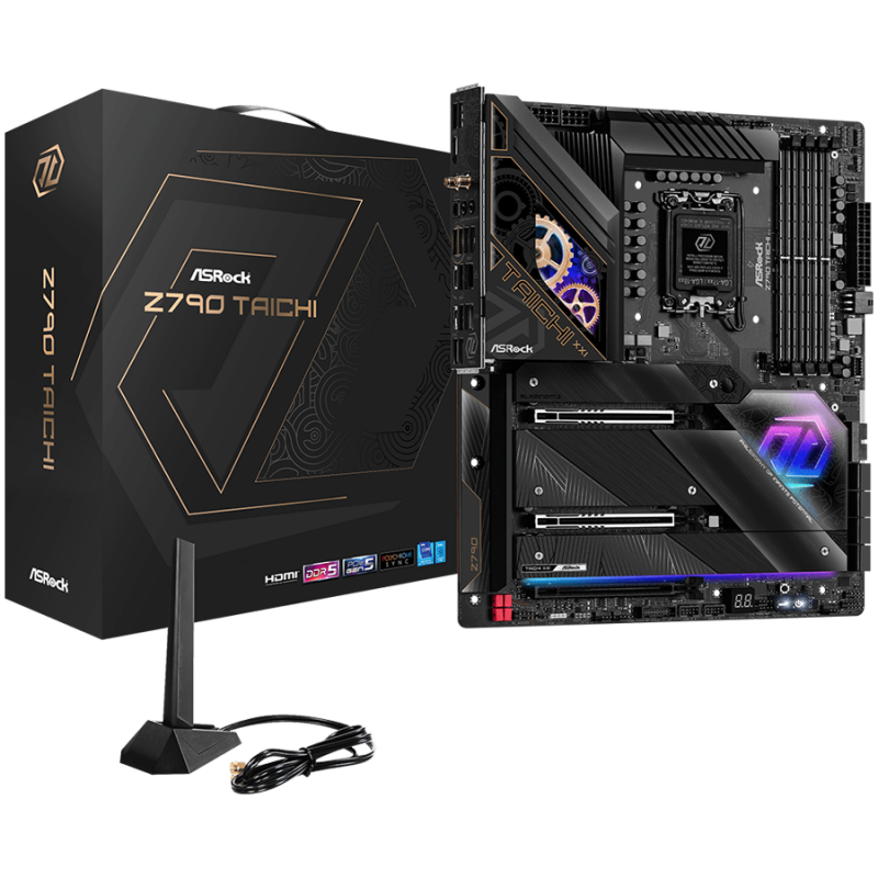 ASROCK MB Desktop Z790 Taichi, S1700, 4x DDR5, 2x PCIe 5.0 x16, 1x PCIe 4.0 x16, 4x Hyper M.2, 1x Blazing M.2, 1x Hyper M.2, 8x SATA3, 3x