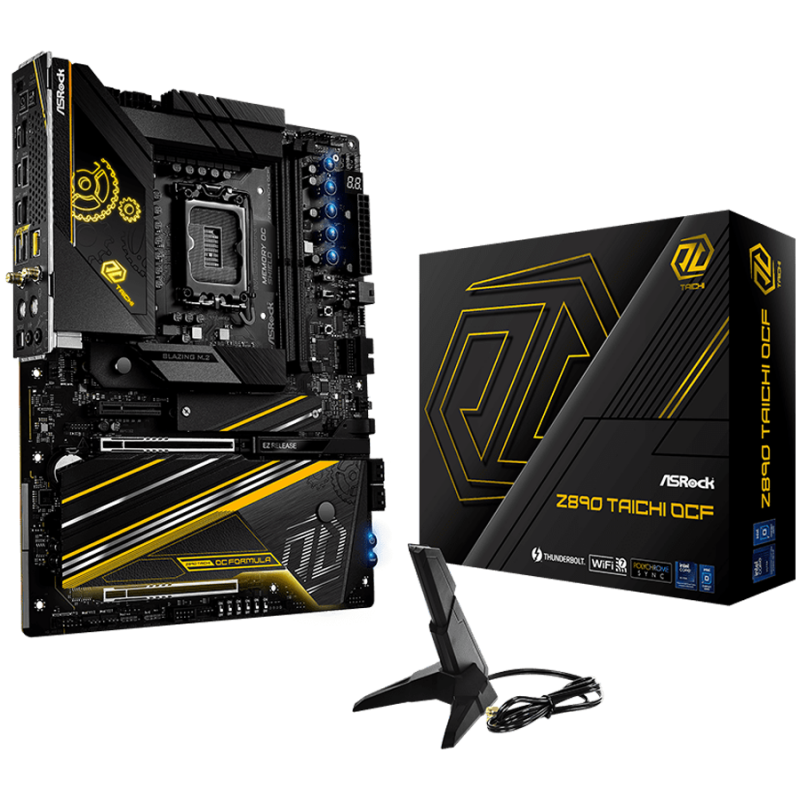 ASROCK MB Desktop Z890 Taichi OCF, S1851, 2x DDR5, 2x PCIe 5.0 x16, 1x PCIe 4.0 x4, 1x Blazing M.2, 5x Hyper M.2, 4x SATA3, 4x USB-C, 9x