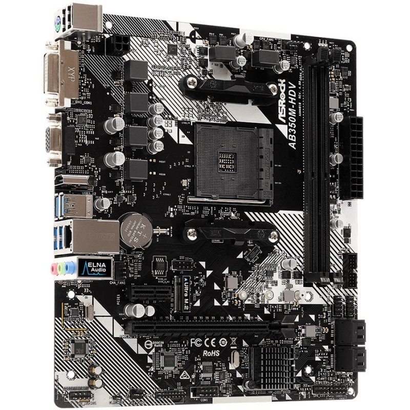 ASROCK Main Board Desktop AM4 B350 (SAM4,2xDDR4,1xPCI 3.0x16,PCI E 2.0x1 , SATA III,M2,USB3.0,VGA,DVD,HDMI,GLAN) mATX Retail-AB350M-HDV_R4.0