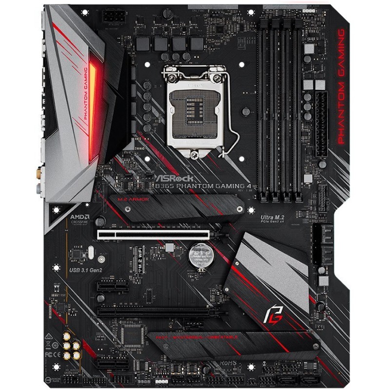 ASROCK Main Board Desktop B365 (S1151, 4xDDR4,2xPCIe x16,1xPCI Ex1, 6 SATA3 ,1x Ultra M.2, M.2 socket, GLAN,DP,HDMI,USB 3.1) ATX retail-B365_PHANTOM_GAMING4