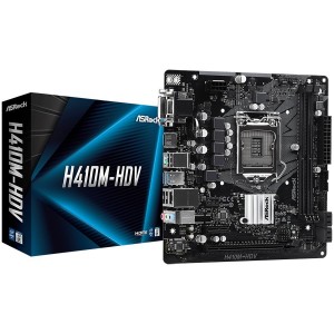 ASROCK Main Board Desktop H410 (S1200, 2xDDR4,1xPCIe x16,1xPCI Ex1, 4 SATA3 ,GLAN,VGA,DVI,HDMI,USB 3.1 ) mATX retail
