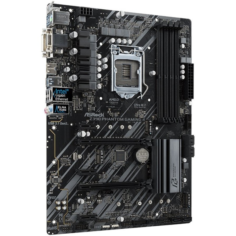 ASROCK Main Board Desktop Z390 (S1151, 4xDDR4,2xPCIe x16,3xPCI Ex1, 6 SATA3, 2xUltra M.2 ,GLAN,VGA,HDMI,DVI,COM Header, USB 3.1 ) ATX retail-Z390_PHANTOM_GAMING4