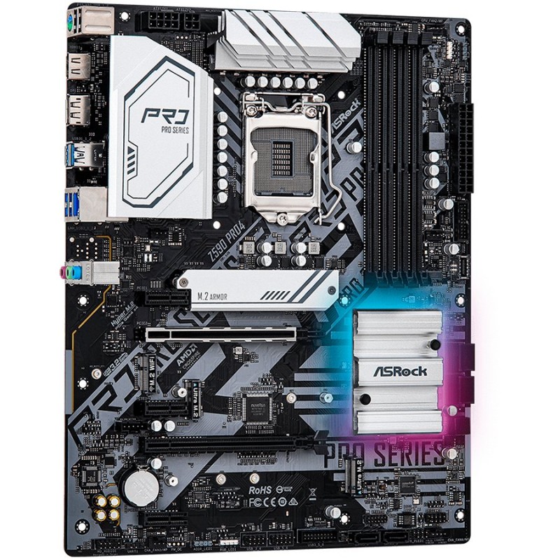 ASROCK Main Board Desktop Z590 chipset (S1200, 4x DDR4, 2x PCIe x16, 3x PCIe x1, 6x SATA3, 2x M.2, 4x USB3.0, 2x USB2.0, GLAN, 1x HDMI, 1x DP) ATX.-Z590 PRO4