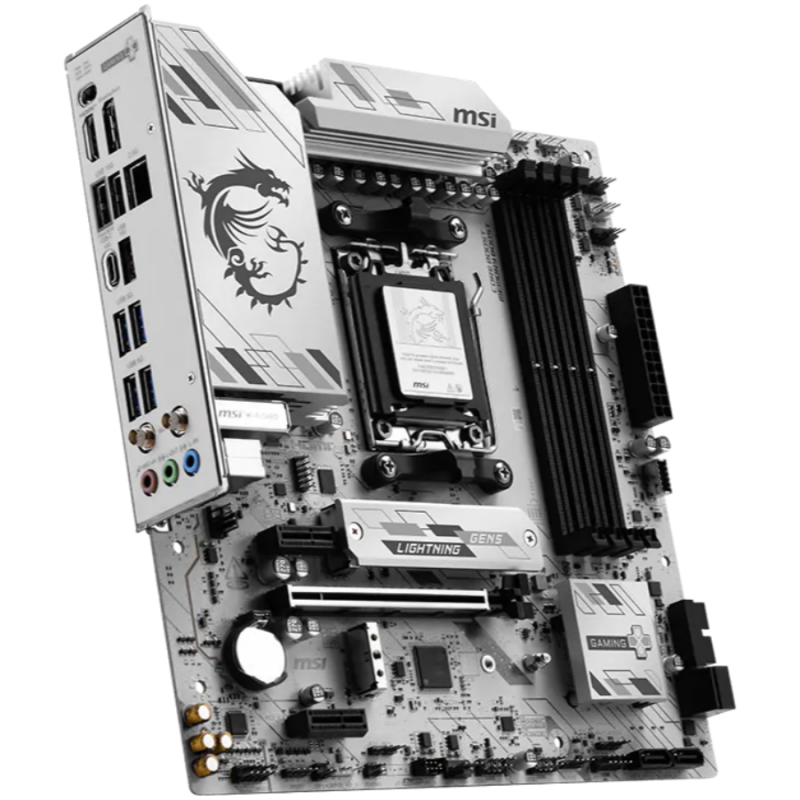 MSI B850M GAMING PLUS WIFI6E, mATX, Socket AM5, 4x DDR5 Dual Channel DDR5 up to 8200(OC)MHz, 1x PCIe x16 slot, 2x M.2 slot, 4x USB 5Gbps, 3x USB 10Gbps, 1x USB 10Gbps Type-C, HDMI, DP, 7.1 HD Audio, 2.5G LAN, WIFI, BT, 3Y
