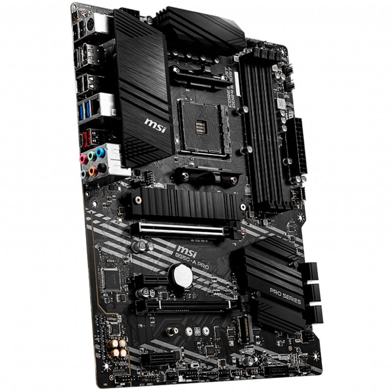 MSI Main Board Desktop B550-A PRO (AM4, 4xDDR4, 1xPCI-Ex16, 2xPCI-Ex1, USB3.2, 6xSATA III,2xM.2, DP, HDMI) ATX Retail-B550-A_PRO