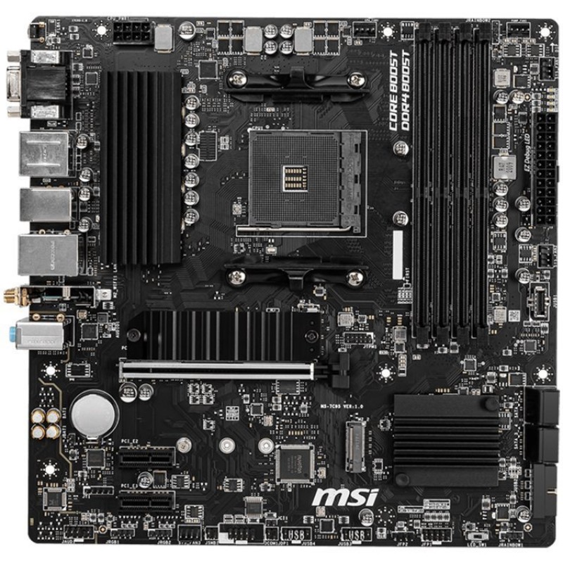 MSI Main Board Desktop B550M PRO-VDH WIFI, AM4, 4xDDR4, 1xPCI-Ex16, 2xPCI-Ex1, 4xSATA3, 2xM2, 2xUSB3.2 Gen2(1xType-C +1xType-A), 5xUSB3.2 Gen1/DP/VGA/HDMI-B550M_PRO-VDH_WIFI