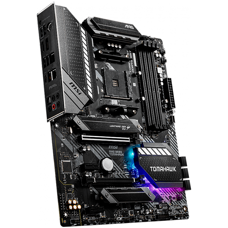 MSI Main Board Desktop MAG B550 TOMAHAWK (AM4, 4xDDR4, 2xPCI-E x16, 2xPCI-E x1, 2xM.2, 6xSATA3, 2xUSB3.2Gen2, 5xUSB3.2 Gen1, RAID, HDMI, DP, 2xGLAN) ATX-MAG_B550_TOMAHAWK