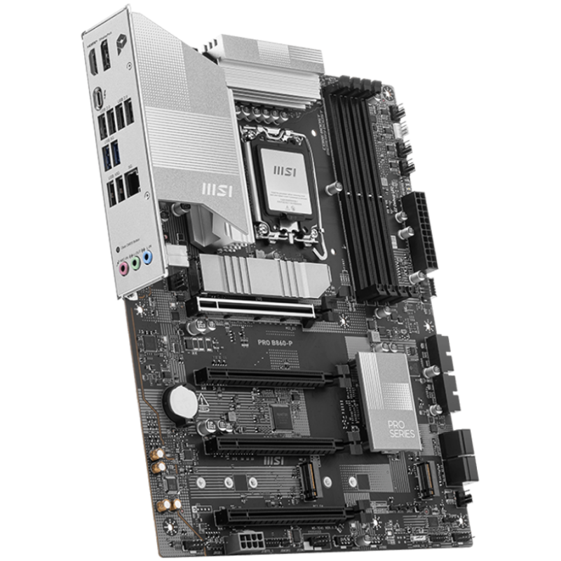 MSI PRO B860-P, ATX, LGA 1851, 4x DDR5 Dual Channel DDR5 up to 8600(OC)MHz, 4x PCIe x16 slot, 3x M.2 slot, 4x USB 2.0, 2x USB 5Gbps, 2x USB