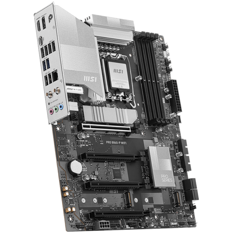 MSI PRO B860-P WIFI, ATX, LGA 1851, 4x DDR5 Dual Channel DDR5 up to 8600(OC)MHz, 4x PCIe x16 slot, 3x M.2 slot, 4x USB 2.0, 2x USB 5Gbps