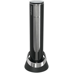Prestigio Maggiore, smart wine opener, 100% automatic, opens up to 70 bottles without recharging, foil cutter included, premium design, 480mAh battery, Dimensions D 48*H228mm, black + silver color.