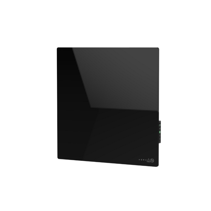 AENO Premium Eco Smart Quadro Wall Heater, 500W, 50x50 cm., Tempered glass, Infrared+convection heating type, LED display Plug type: Europe (E/F type), BLACK, , Made in Poland