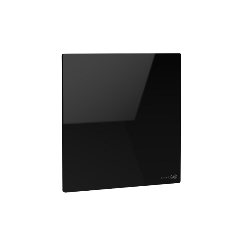 AENO Premium Eco Smart Quadro Wall Heater, 500W, 50x50 cm., Tempered glass, Infrared+convection heating type, LED display Plug type: Europe (E/F type), BLACK, , Made in Poland