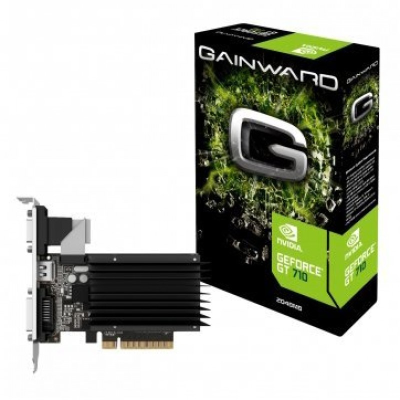 Gainward NVIDIA GeForce GT710 PCI-Express 2.0 x 16, 2048 MB DDR3 (64 bits), VGA, HDMI, DVI SilentFX-4260183363576_3Y