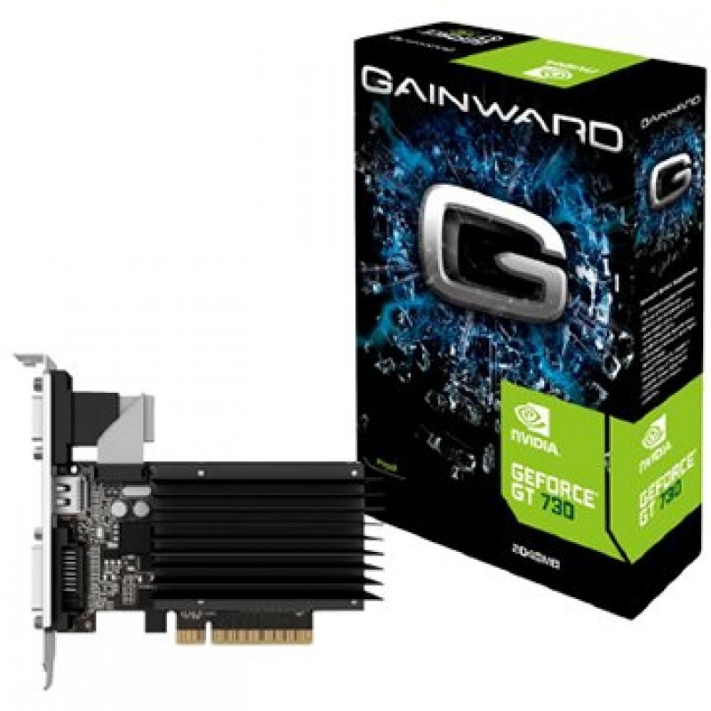 Gainward Видео Карта GeForce GT 730 SilentFX GDDR3 2GB/64bit, PCI-E 2.0, HDMI, DVI, VGA, Retail, 4260183363224_3Y