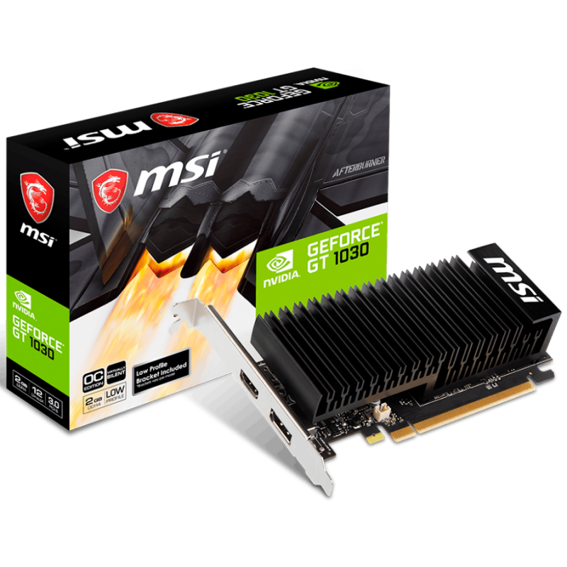 MSI Видео Карта NVidia GeForce GT 1030 LP OC GDDR4 2GB/64bit, PCI-E 3.0 x16, DisplayPort, HDMI, DX 12, Retail-GT_1030_2GHD4_LP_OC