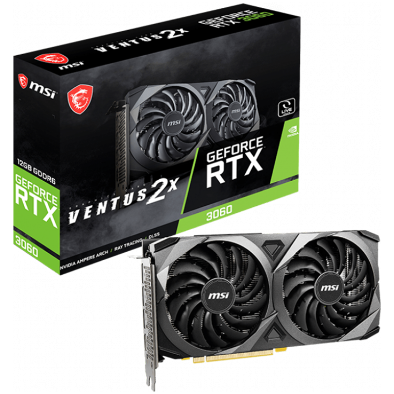 Видео Карта MSI GeForce RTX 3060 VENTUS 2X 12GB GDDR6 192-bit, RTX_3060_VENTUS_2X_12G
