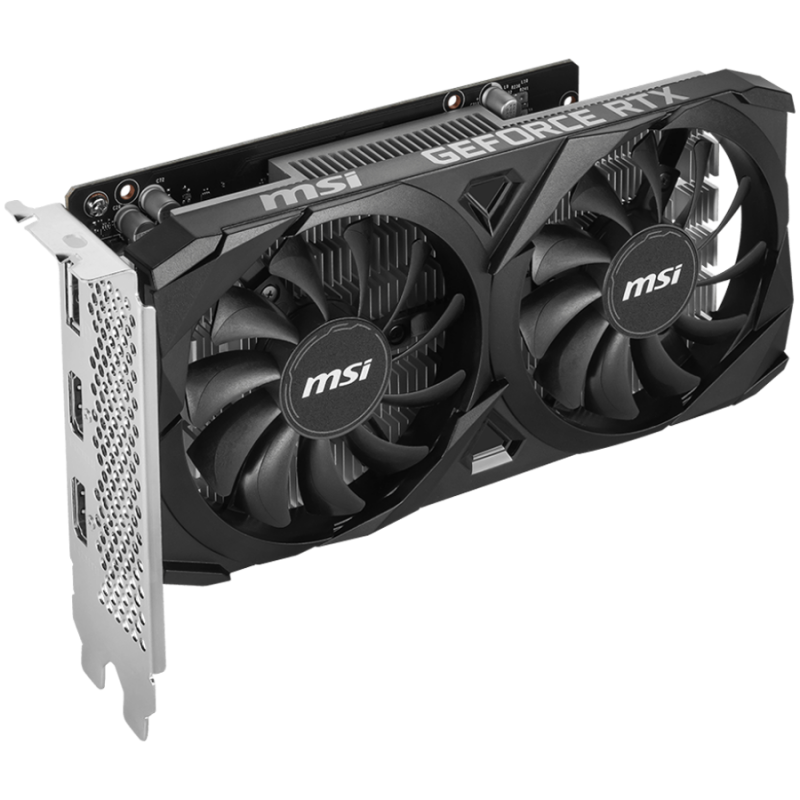 MSI Video Card Nvidia GeForce RTX 3050 VENTUS 2X E 6G OC, 6GB GDDR6, 96bit, Boost: 1492 MHz, 2304 CUDA Cores, PCIe 4.0, 1x DP 1.4a, 2xHDMI