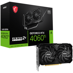 Видео Карта MSI GeForce RTX 4060 Ti VENTUS 2X BLACK OC 16GB GDDR6 128-bit