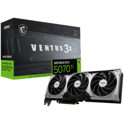 MSI Video Card Nvidia GeForce RTX 5070 TI 16G VENTUS 3X, 16GB GDDR7, 256bit, Effective Memory Clock: 28000MHz, Boost: 2452 MHz, 8960 CUDA Cores, PCIe 5.0, 3x DP 2.1b, HDMI 2.1b, RAY TRACING, Triple Fan, 1x16pin, 750W Recommended PSU, 3Y