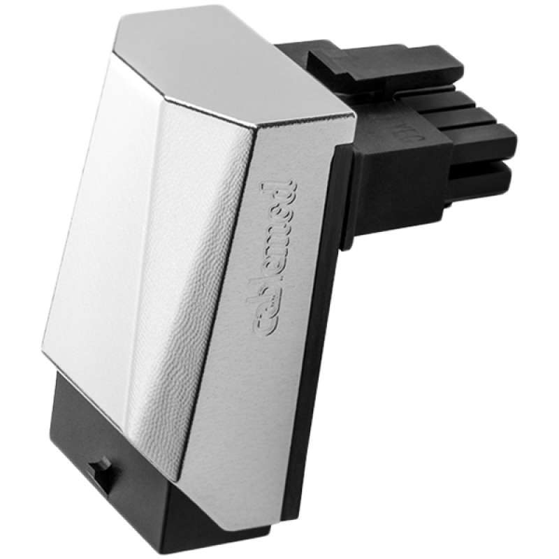 CableMod 12VHPWR 90 Degree Angled Adapter (Nvidia 4000 series) - Variant A - Silver, CM-ADT-16PC-A90KS-R