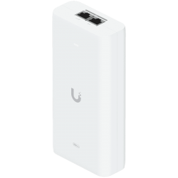 Ubiquiti UniFi 10G PoE+++ Adapter (90W), can power UniFi PoE+++ devices, reduce dependency on PoE switch power, and provide a Multi-Gigabit LAN connection, Contains RJ45 data input, AC cable with earth ground, and PoE+++ output