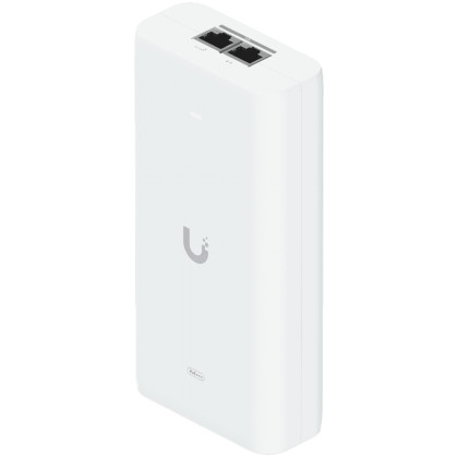 Ubiquiti UniFi 10G PoE+++ Adapter (90W), can power UniFi PoE+++ devices, reduce dependency on PoE switch power, and provide a Multi-Gigabit LAN connection, Contains RJ45 data input, AC cable with earth ground, and PoE+++ output