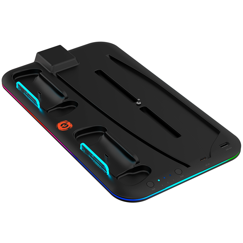 CANYON CS-5, PS5 Charger stand, with RGB light, 315*185*28mm, with 23CM+0.5cm cable, 475±10g, Black, CND-CSPS5B