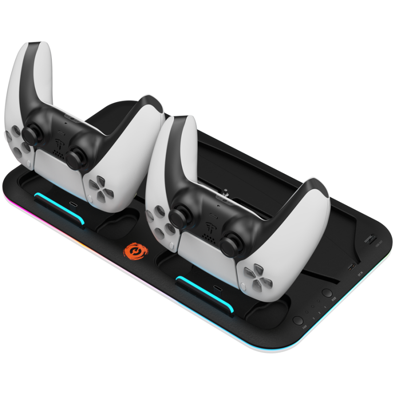 CANYON CS-5, PS5 Charger stand, with RGB light, 315*185*28mm, with 23CM+0.5cm cable, 475±10g, Black, CND-CSPS5B