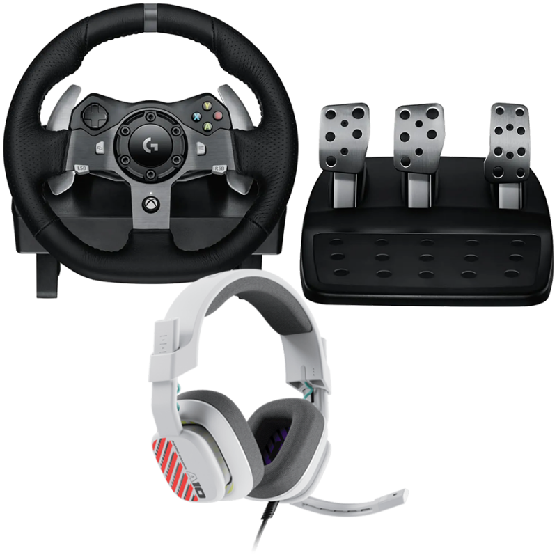 LOGITECH G920 Driving Force Racing Wheel + Astro A10 - WHITE, 991-000487