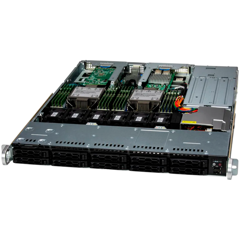 Supermicro assembled server based on SYS-121C-TN10R, 2x 4410Y 2P CPU, 4x 32GB DDR5-4800, 2x SSD 2.5" SATA 240GB, 2x AIOM 2x 10GbE RJ45