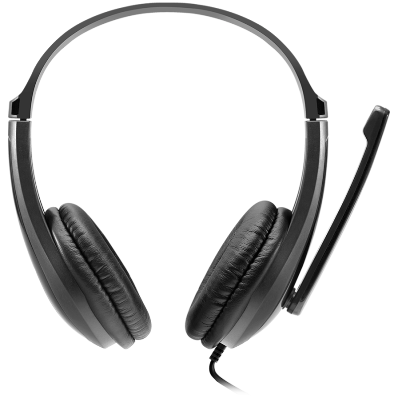 CANYON CHSU-1 basic PC headset with microphone, USB plug, leather pads, Flat cable length 2.0m, 160*60*160mm, 0.13kg, Black;, CNS-CHSU1B