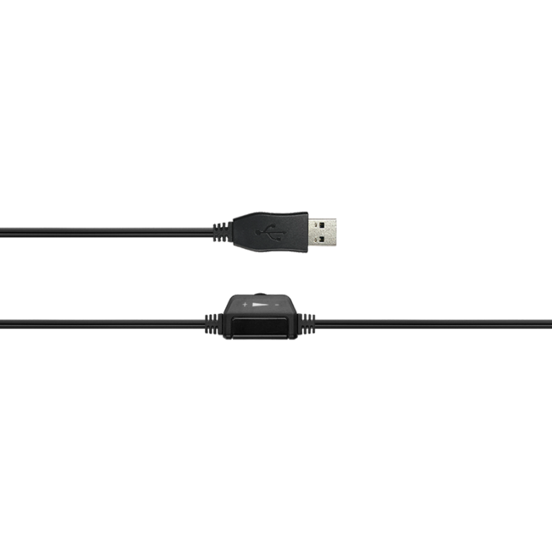 CANYON CHSU-1 basic PC headset with microphone, USB plug, leather pads, Flat cable length 2.0m, 160*60*160mm, 0.13kg, Black;, CNS-CHSU1B