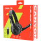 CANYON CHSU-1 basic PC headset with microphone, USB plug, leather pads, Flat cable length 2.0m, 160*60*160mm, 0.13kg, Black;, CNS-CHSU1B