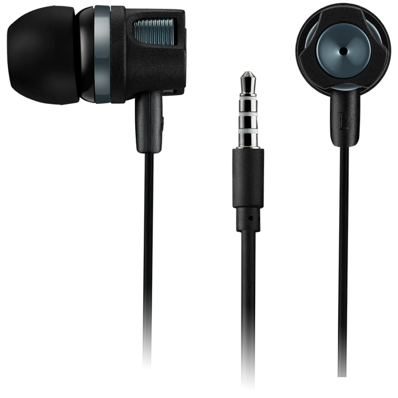 CANYON Stereo earphones with microphone, 1.2M, dark gray-CNE-CEP3DG