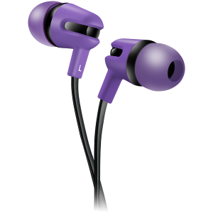 CANYON Stereo earphone with microphone, 1.2m flat cable, Purple, 22*12*12mm, 0.013kg