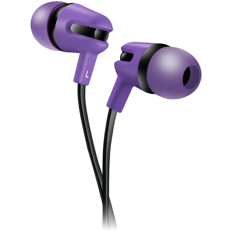 CANYON Stereo earphone with microphone, 1.2m flat cable, Purple, 22*12*12mm, 0.013kg-CNS-CEP4P