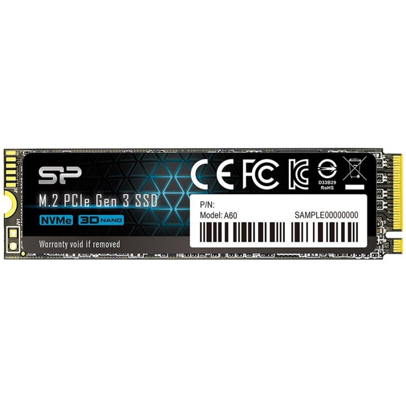 SILICON POWER A60 1TB SSD, M.2 2280, PCIe Gen3x4, SLC CacheRead/Write: 2200/1600 Mb/s-SP001TBP34A60M28