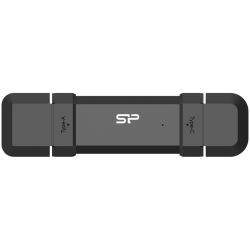 Silicon Power 1TB DS72 Dual USB-C/USB 3.2 Gen 2, Portable External SSD, Steam Deck and iPhone 15 Pro, R/W: up to 1050MB/s; 850MB/s, Black, EAN: 4713436155416
