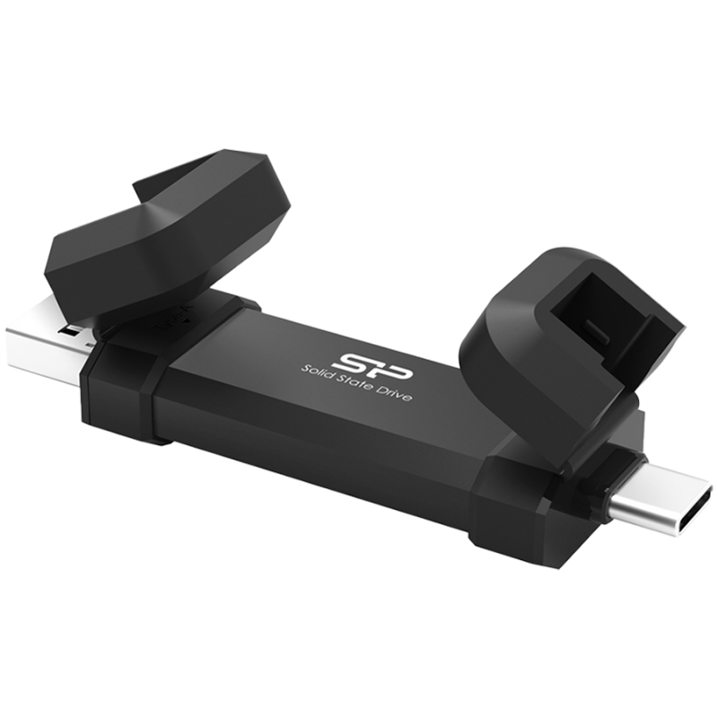 Silicon Power 500GB DS72 Dual USB-C/USB 3.2 Gen 2, Portable External SSD, Steam Deck and iPhone 15 Pro, R/W: up to 1050MB/s; 850MB/s
