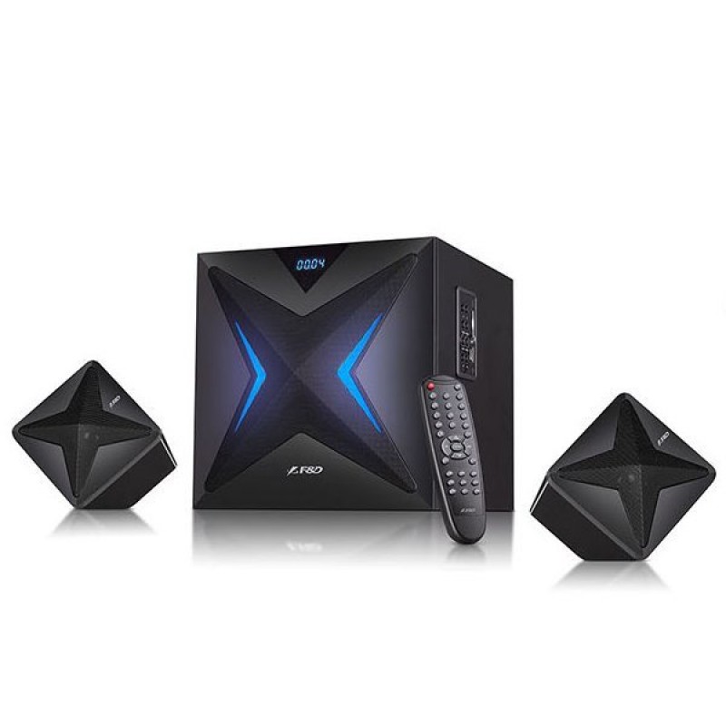 Multimedia Bluetooth Speakers F&D F550X (2.1 Channel Surround, 56W, 130Hz-20KHz, Subwoofer: 30Hz-110Hz, Bluetooth 4.0, NFC, USB/SD card reader, FM, digital, LED display, Wooden, Black-F550X