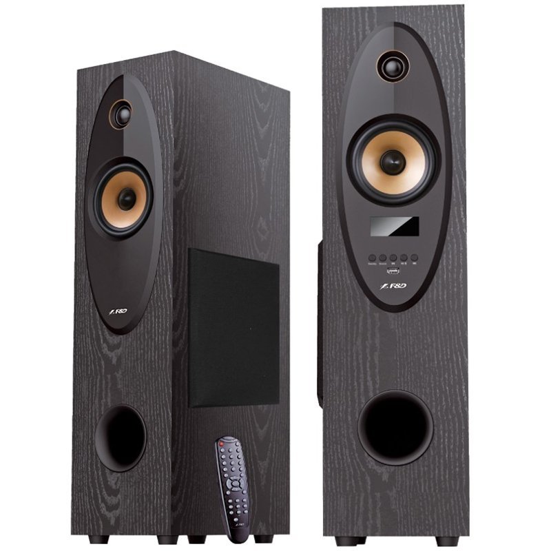 Multimedia - Speaker F&D T-35X, 2.0 Floor Standing Speaker, 80W(40Wx2)RMS, BT 5.0,Optical,USB,FM,AUX, Bright LED display, karaoke function, remote control, microphone included-T-35X