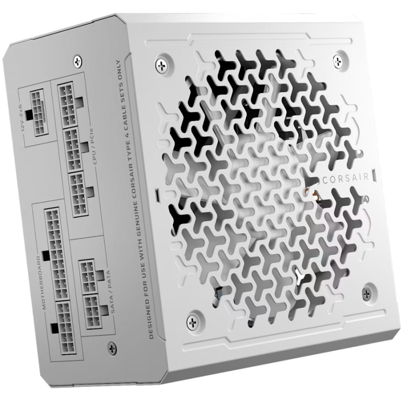 Corsair RMe White Series, RM1000e White, 1000 Watt, Cybenetics Gold Certified, Fully Modular Power Supply, CP-9020294-EU