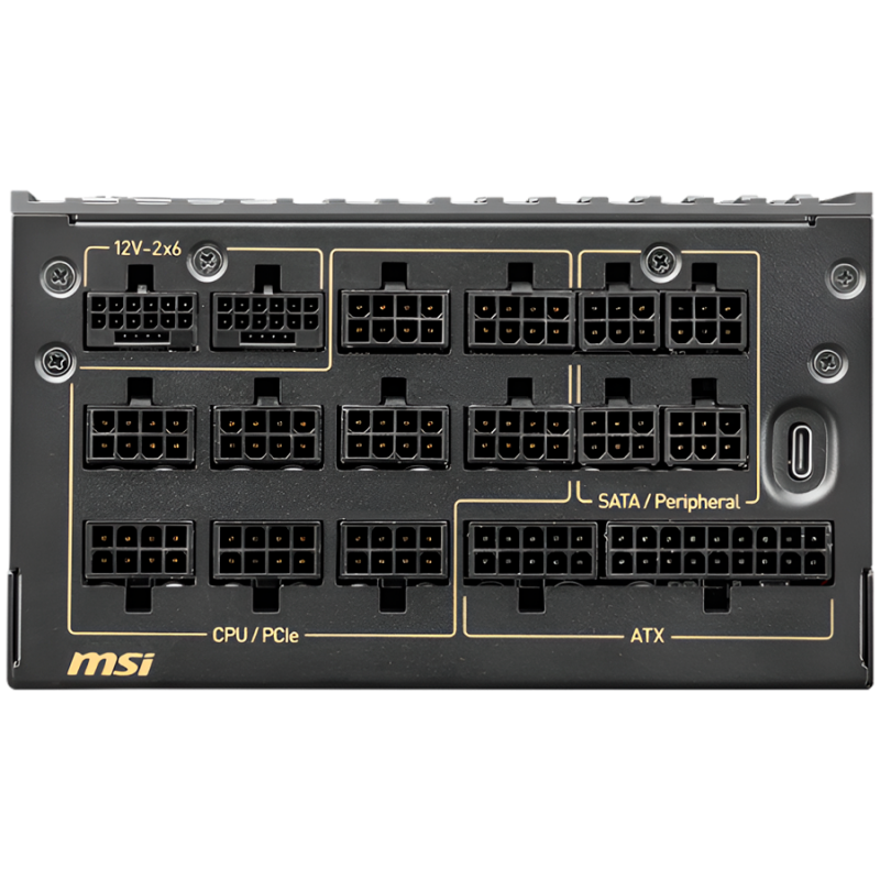 MSI MEG Ai1600T PCIE5 Power Supply 1600W, 80 PLUS Titanium, Dual PCIe 5.1 Cables, ATX 3.1, Software Sync, Mystic Light, 135mm Fan, Fan