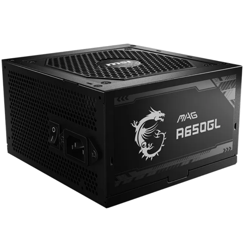 MSI Power Supply MAG A650GL, EU, 650W, Fully-Modular, 80 Plus Gold, Color Box, Pallet packing,7Y Warranty