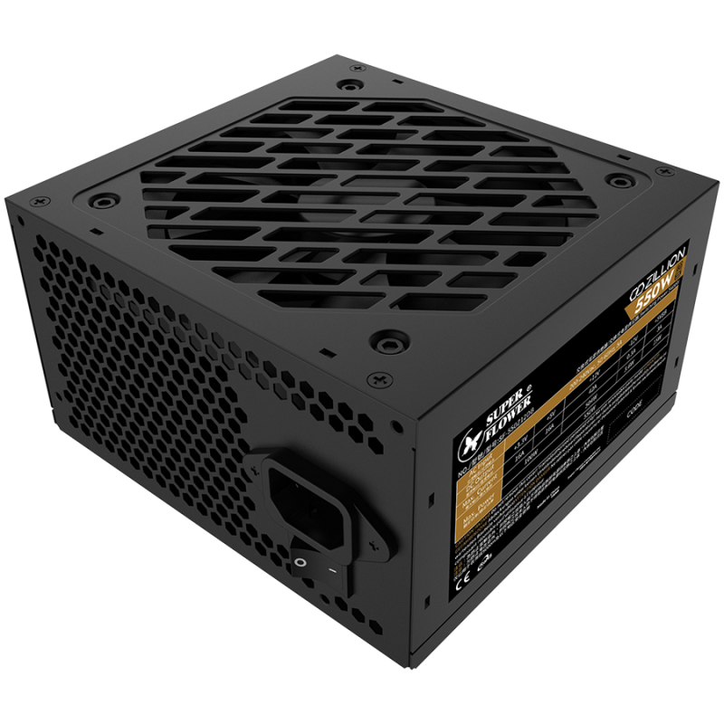 Super Flower Zillion DB Bronze 550W ATX 2.4 80 Plus Bronze, Flat Black Cables, 120mm Fan, 3 Year Warranty, SF-550Z12DB