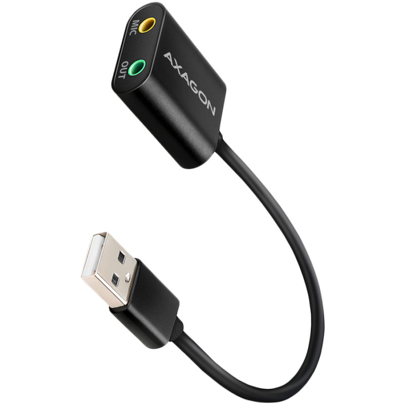 Axagon USB sound card with 15 cm cable and metal body., ADA-12