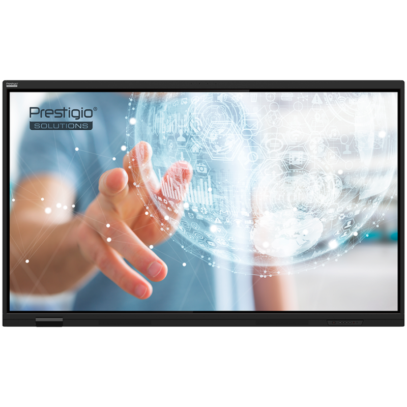 PRESTIGIO SOLUTIONS Multiboard 75-inch Light Series Gen 7, Android 14, Google EDLA, AI button, 8/128GB, 50TP, black
