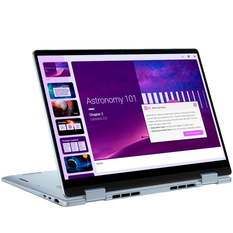 Dell 14 Plus 2-in-1 (DB04250), Intel Core Ultra 9 288V vPro(8C, 8T, 12MB, up to 5.1GHz), 14.0" 2K(1920x1200) Touch WVA, 32GB LPDDR5x, 1TB M.2 SSD, Arc Graphics, WiFi+BT, Cam+Mic, EN Backlit KBD, FPR, Win11Pro, 3Y Led Carry